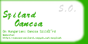 szilard oancsa business card